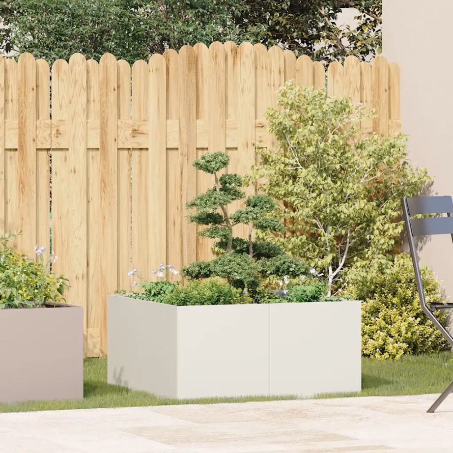 Valge külmvaltsitud terasest taimekast avatud põhjaga, 80 x 80 x 40 cm – 3