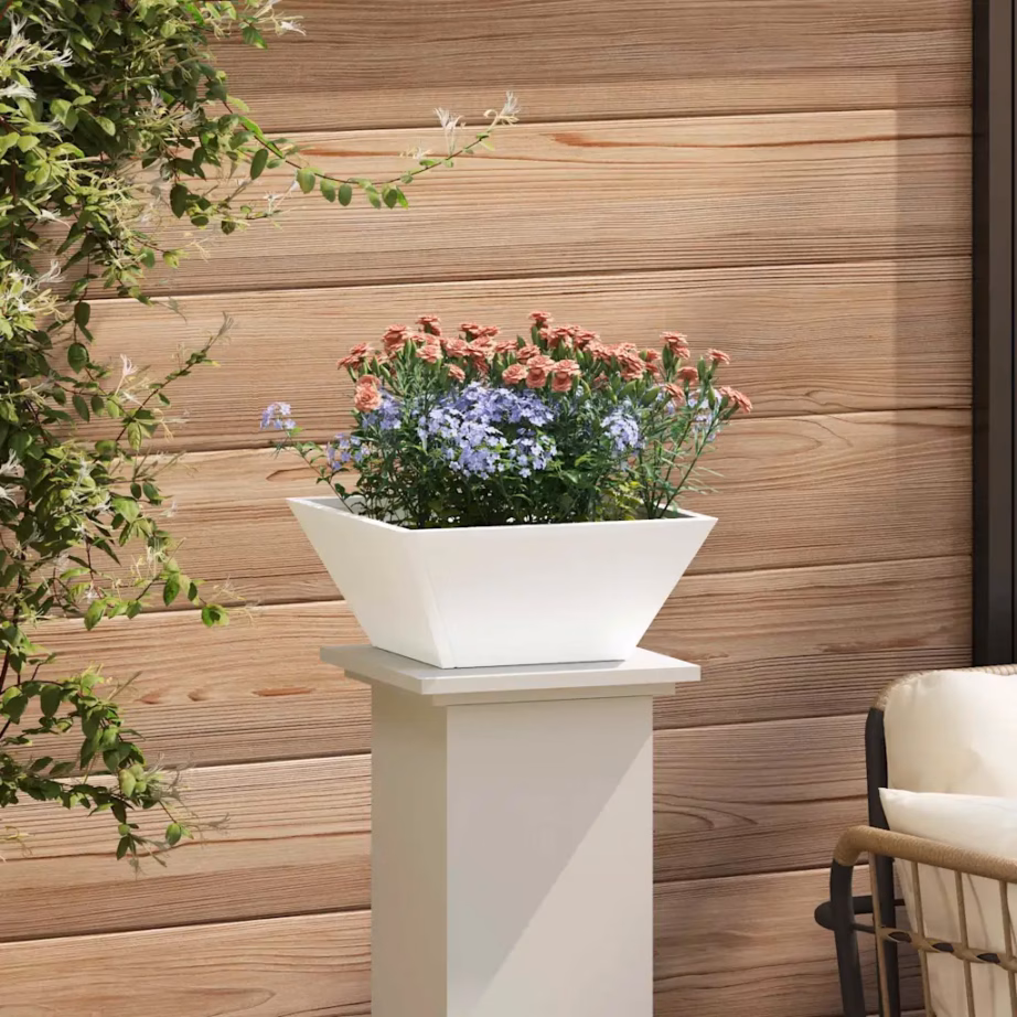 Valge külmvaltsitud terasest aiapott, trapetsikujuline, 35 x 35 x 15 cm – 4