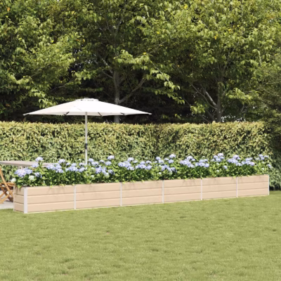 Valge tsingitud terasest taimekast, 580 x 50 x 45 cm