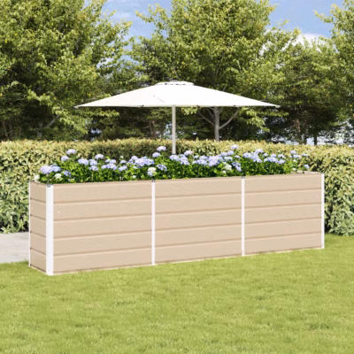 Valge tsinkterasest taimekast aeda 480 x 50 x 45 cm