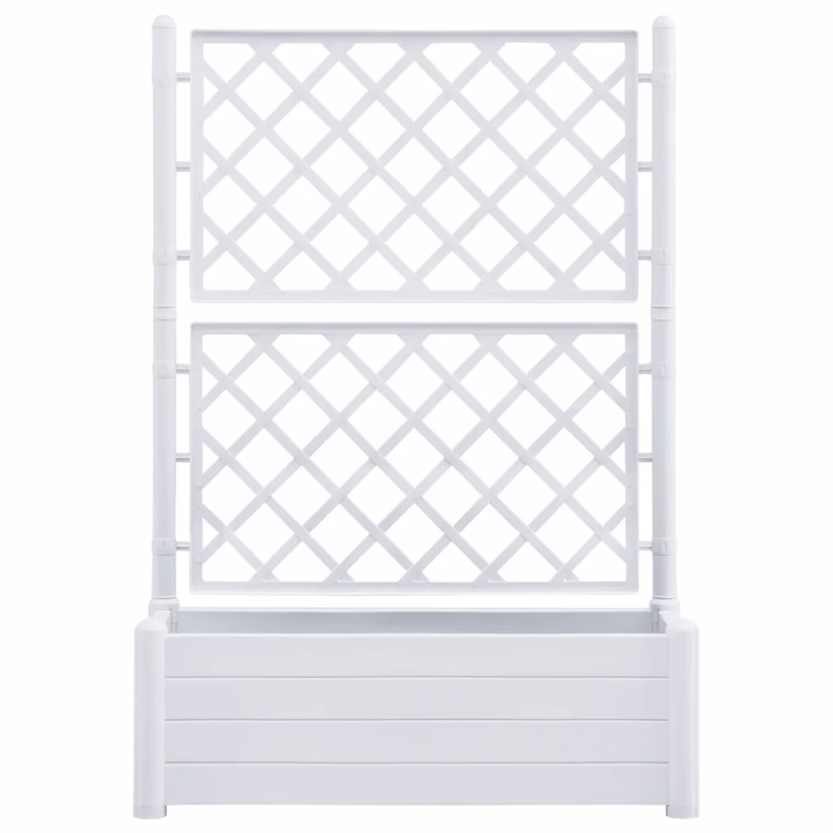 Võrega taimekast 90 l, valge PP, 100 x 43 x 142 cm – 4