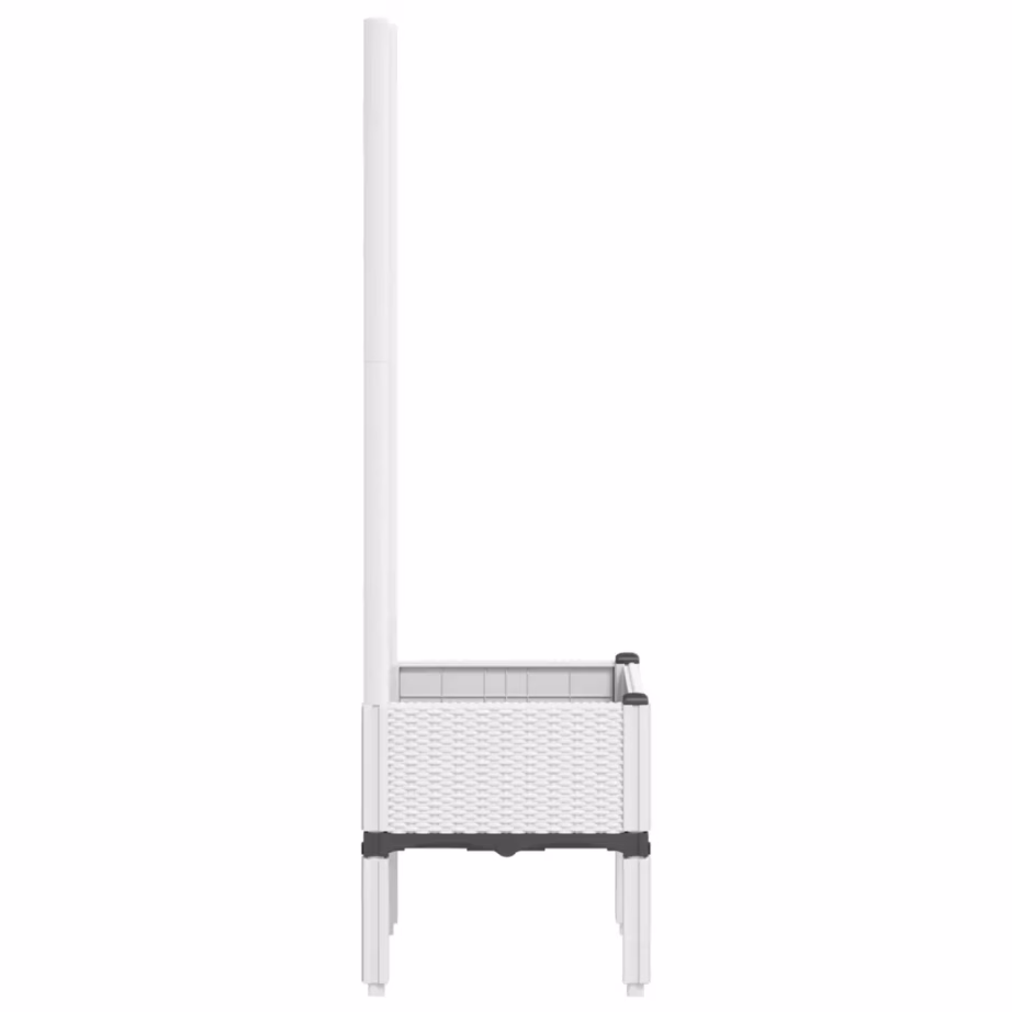 Valge võrega tõstetud taimekast, rotangmustriga PP, 40 x 40 x 142 cm – 4
