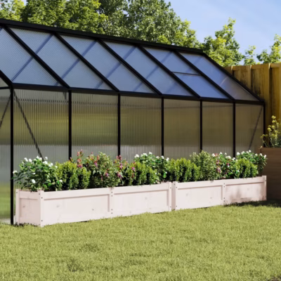 Aia taimekastid 2 tk, valge männipuidust, 180 x 31 x 31 cm