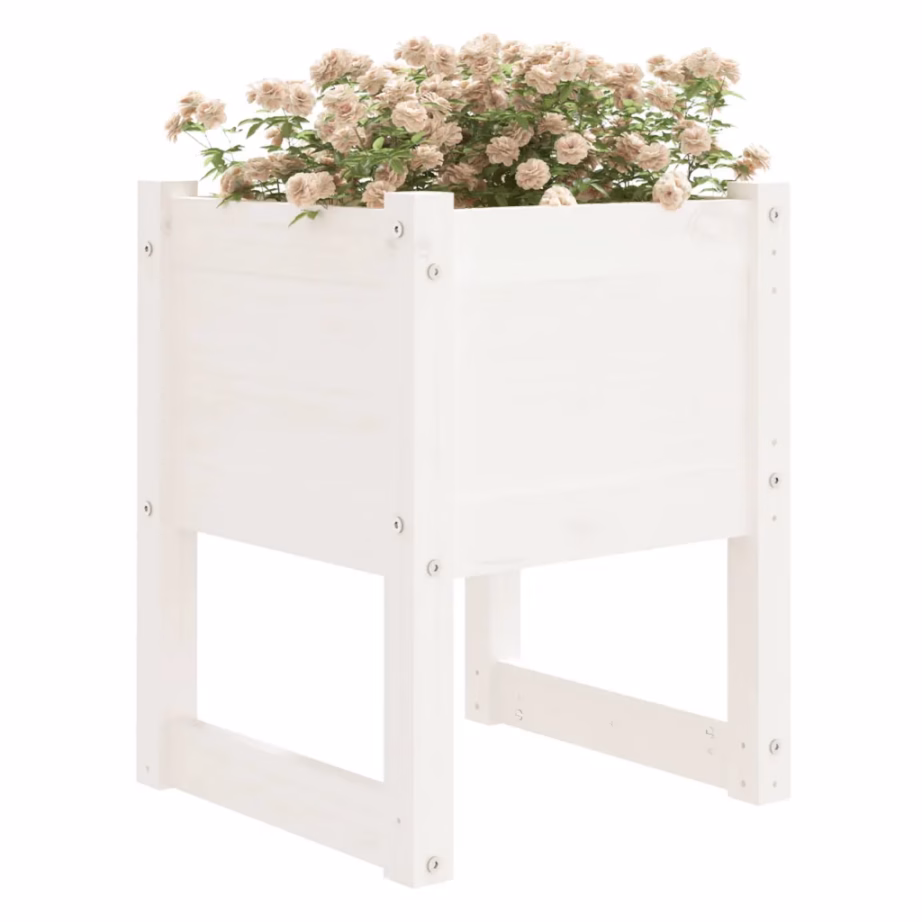 Valged männipuidust taimekastid, 2 tk, 40 x 40 x 52,5 cm – 3