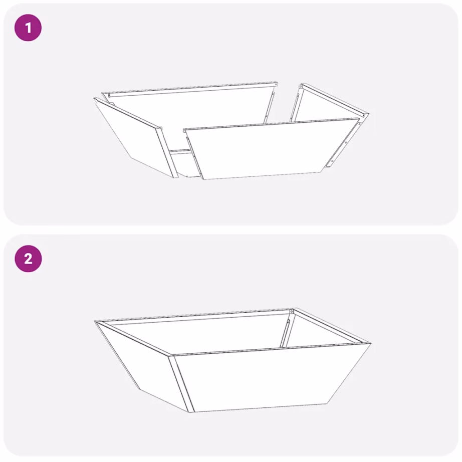Trapetsikujulised aia istutuskastid, 5 tk, valge külmvaltsitud teras, 50 x 50 x 15 cm – 11
