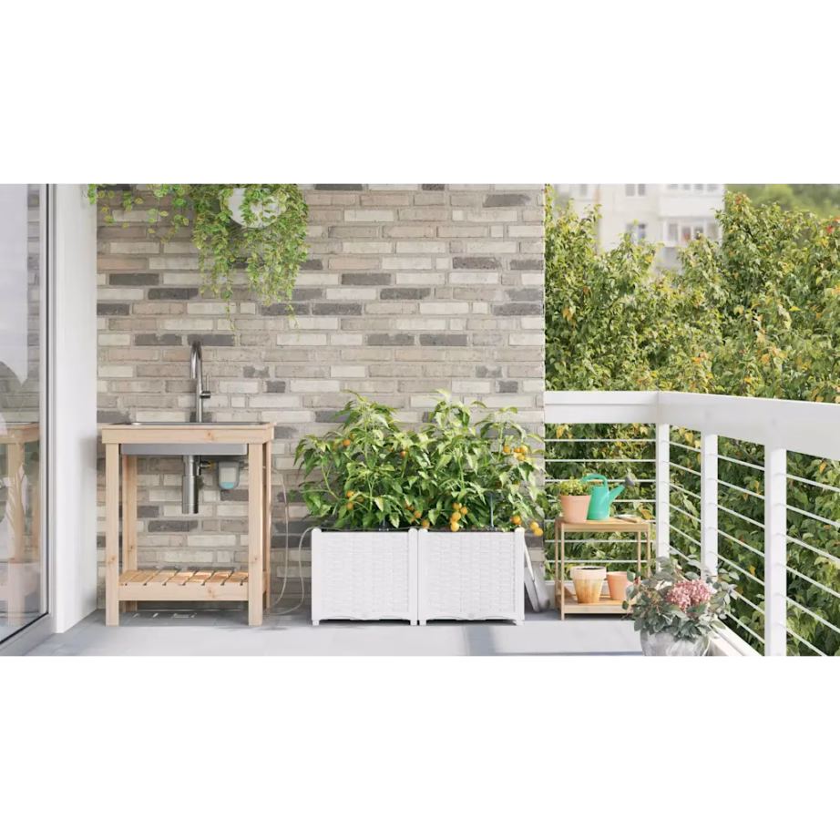 Terasest aia istutuskastid isekastmissüsteemiga, 2 tk, valge, 80 x 40 x 37,5 cm – 4