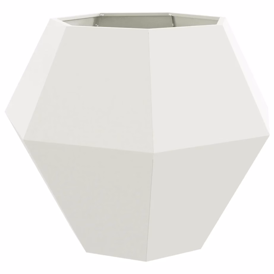 Valged terasest taimekastid, geomeetrilise kujuga, 2 tk, 100 x 100 x 80 cm – 5