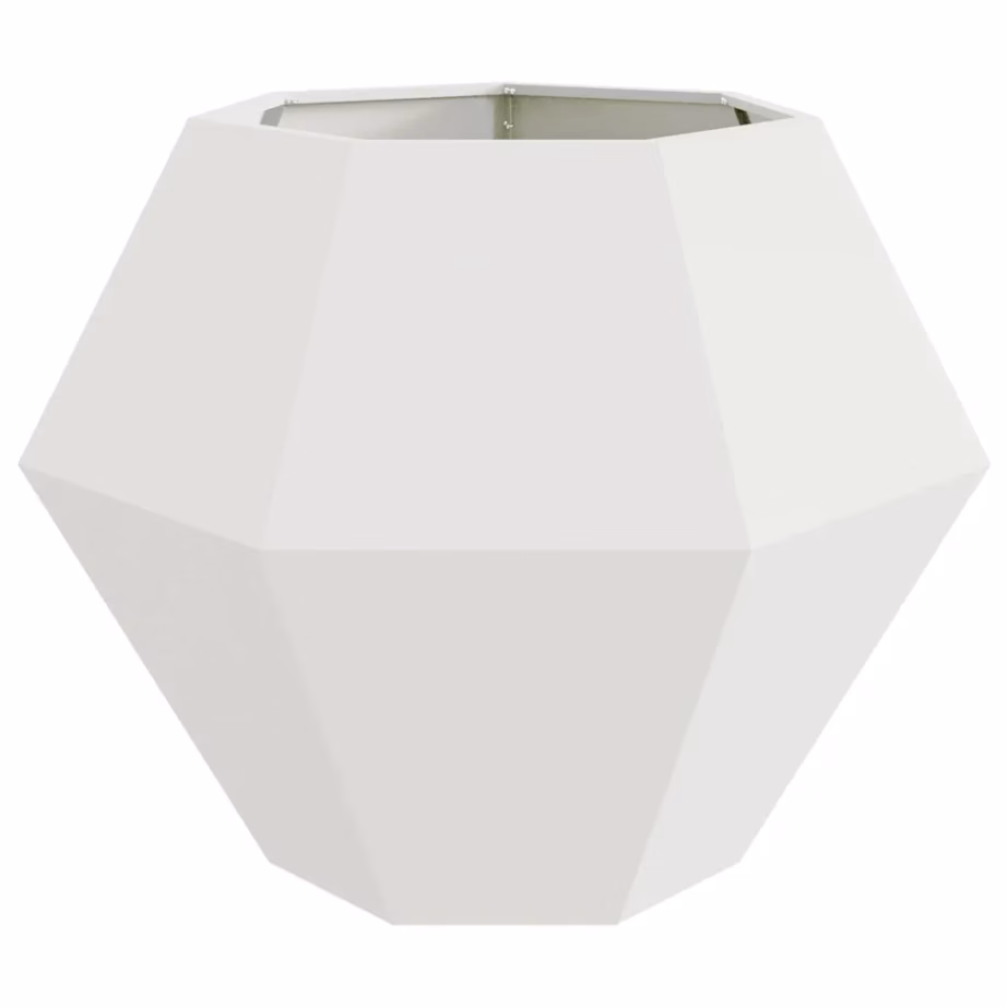 Valged terasest taimekastid, geomeetrilise kujuga, 2 tk, 100 x 100 x 80 cm – 6