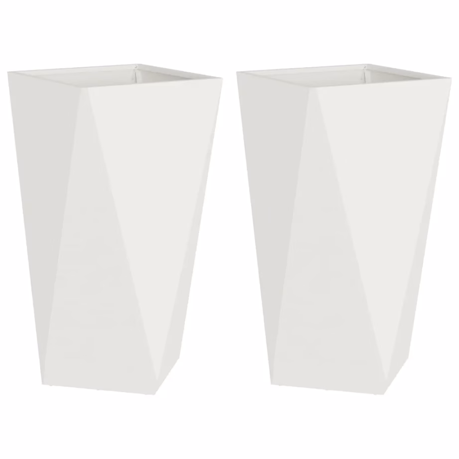 Terasest taimekastid välitingimustesse, 2 tk, valge, 40 x 40 x 75 cm – 2