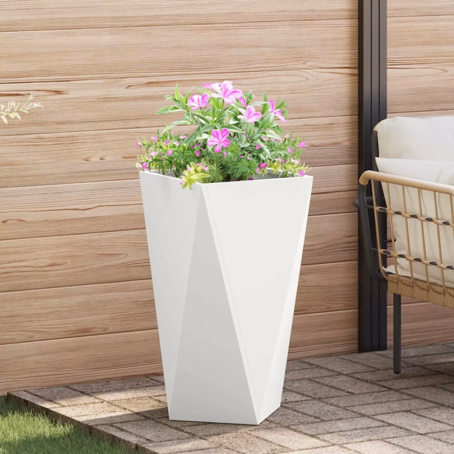 Terasest taimekastid välitingimustesse, 2 tk, valge, 40 x 40 x 75 cm – 4