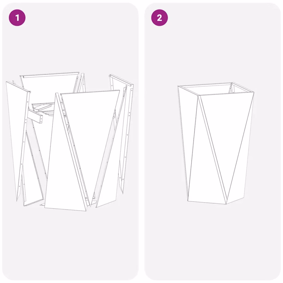 Terasest taimekastid välitingimustesse, 2 tk, valge, 40 x 40 x 75 cm – 9