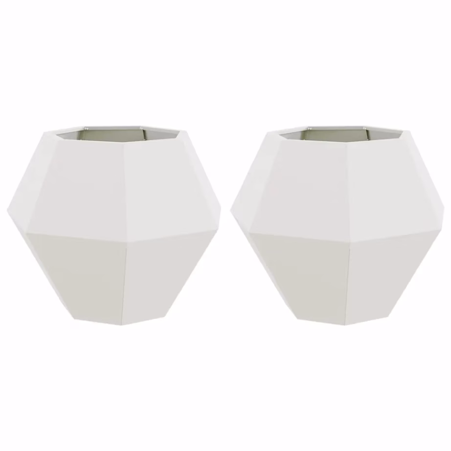 Valged terasest taimekastid, 2 tk, 75 x 75 x 60 cm – 2