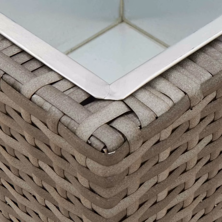 Välitingimuste taimepotikomplekt rotangilookiga, 3 tk, metall, hall – 8