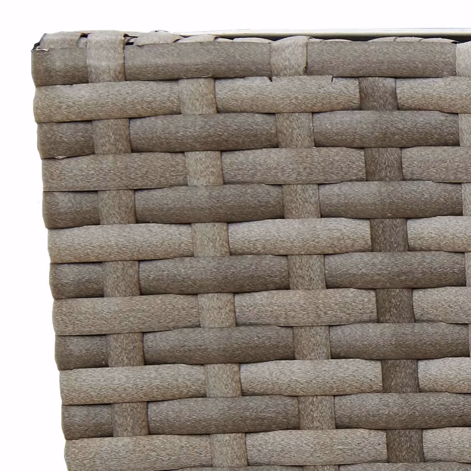 Välitingimuste taimepotikomplekt rotangilookiga, 3 tk, metall, hall – 9