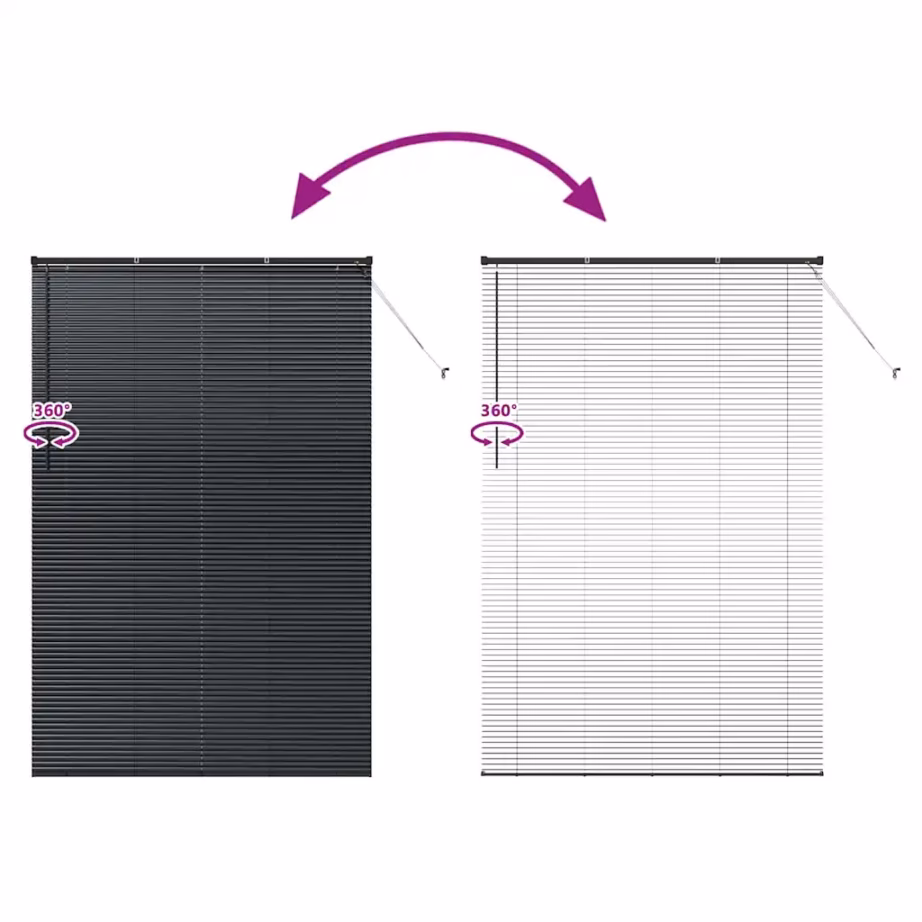 Alumiiniumist Veneetsia ruloo aknale, must, 220 x 150 cm – 11