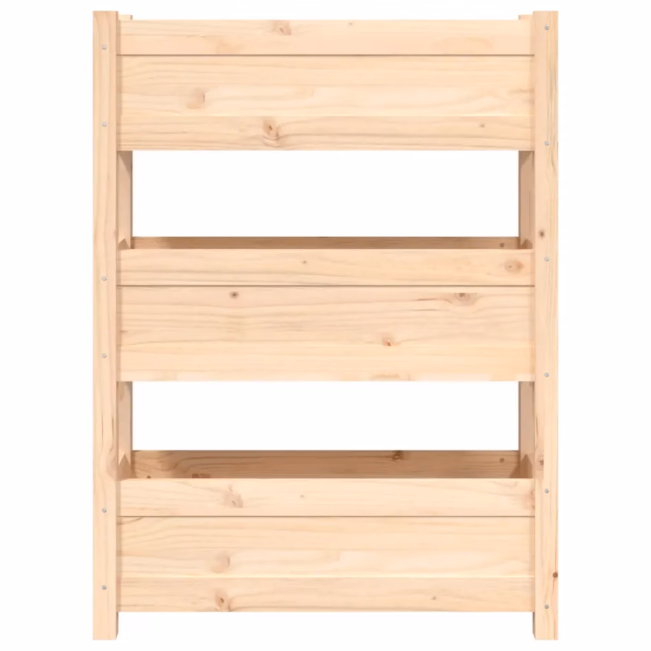Kolmekorruseline vertikaalne taimekast, töötlemata männipuit, 77 x 25 x 104,5 cm – 5