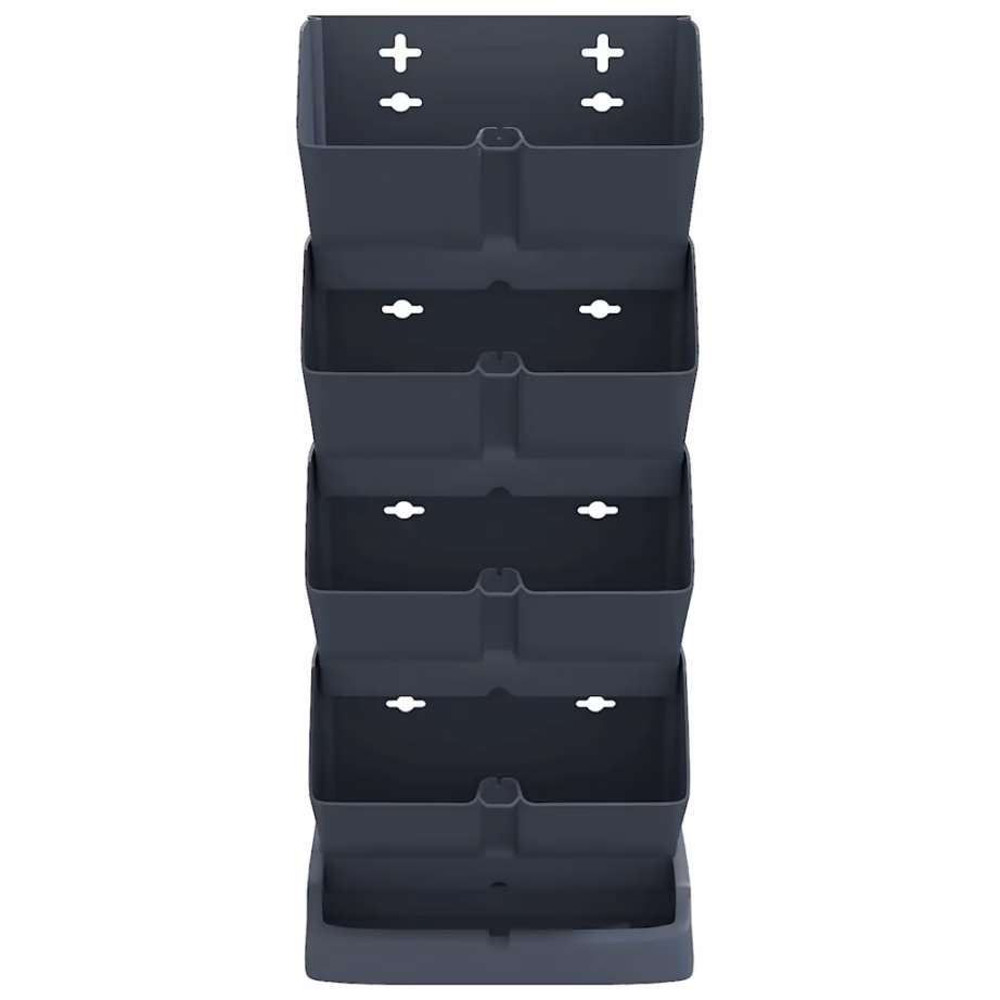 Vertikaalne taimekastide komplekt, 4 tk, antratsiithall polüpropüleen, 19,5 x 11 x 47,5 cm – 3