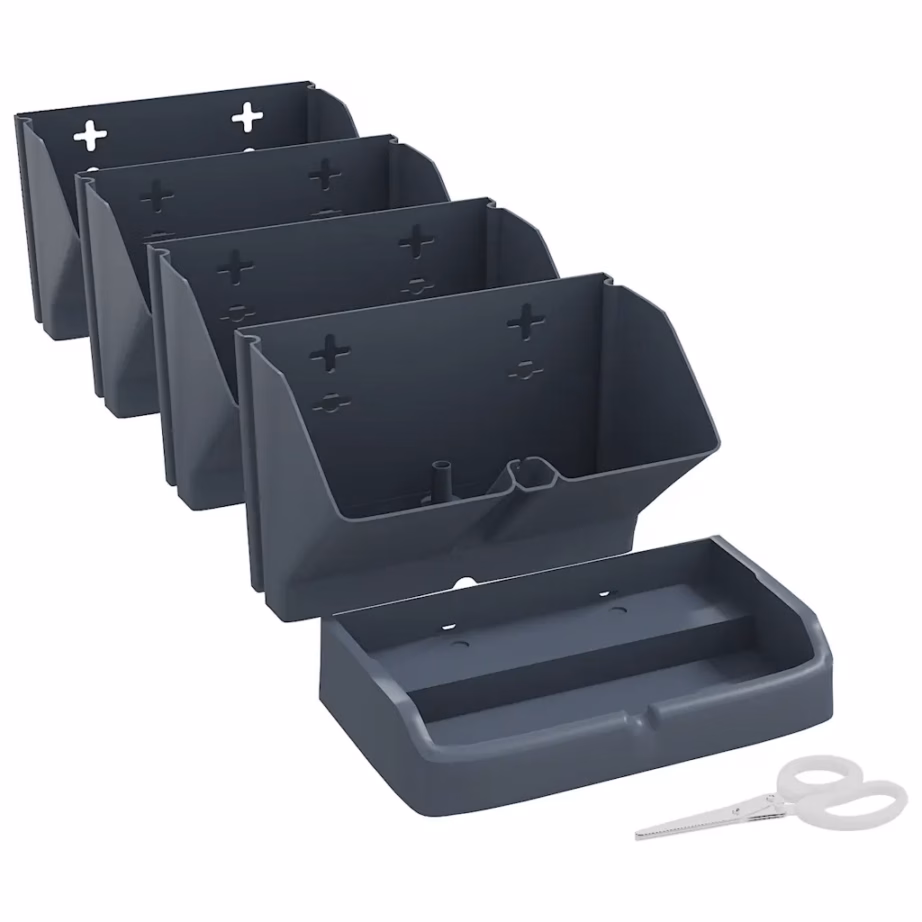 Vertikaalne taimekastide komplekt, 4 tk, antratsiithall polüpropüleen, 19,5 x 11 x 47,5 cm – 6