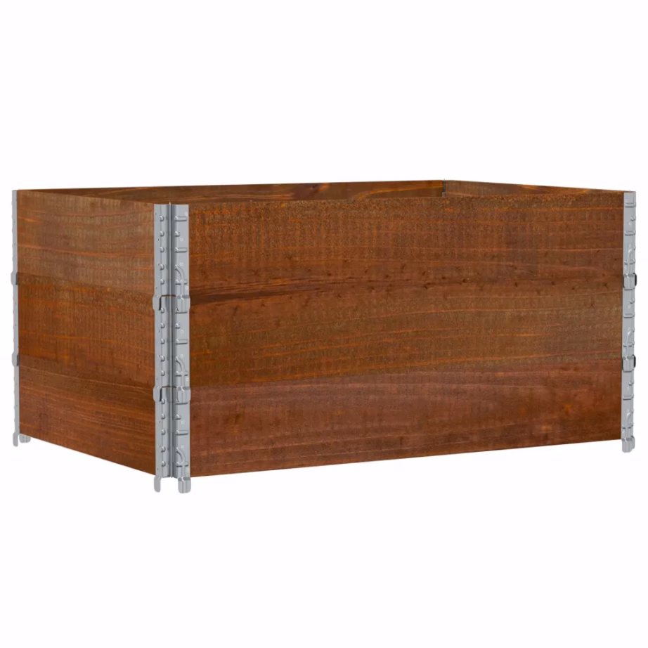 Virnastatav pruun aia taimekast männipuidust, 120 x 80 cm – 5