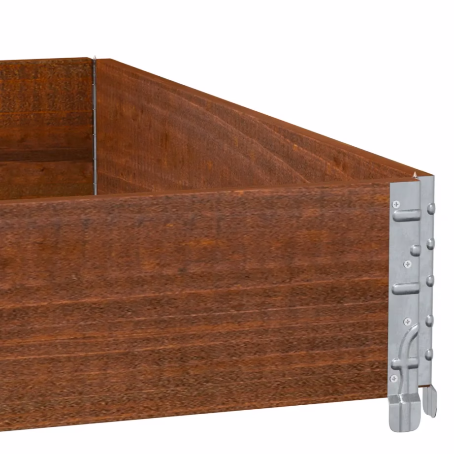 Virnastatav männipuidust aia taimekast, pruun, 100 x 100 x 21,5 cm – 7