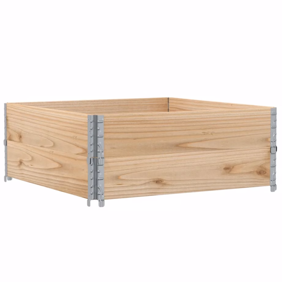 Virnastatav töötlemata männipuidust aia taimekast tsingitud nurkadega, 100 x 100 x 41 cm – 2