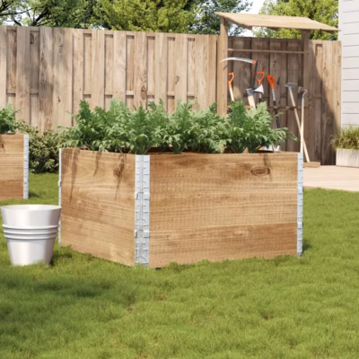 Virnastatav aia taimekast töötlemata männipuidust, 100 x 100 x 60,5 cm