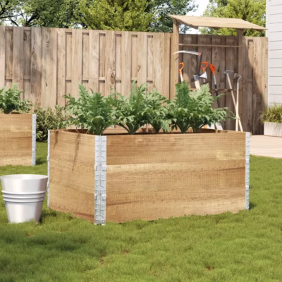 Virnastatav männipuidust taimekast tsingitud nurkadega, 120 x 80 x 60,5 cm