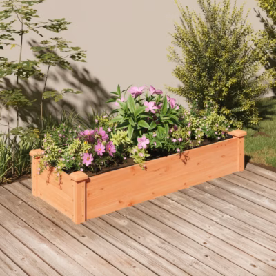 Voodriga kõrgendatud aia taimekast nulupuust, pruun, 120 x 45 x 25 cm