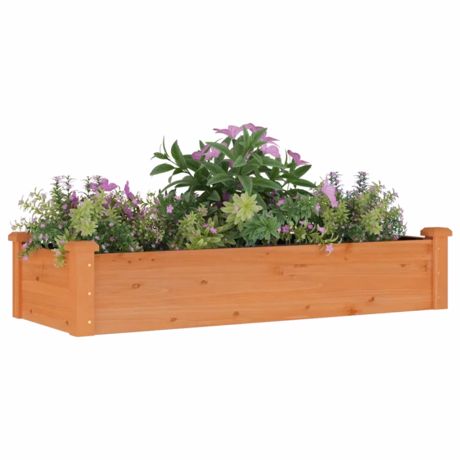 Voodriga kõrgendatud aia taimekast nulupuust, pruun, 120 x 45 x 25 cm – 3