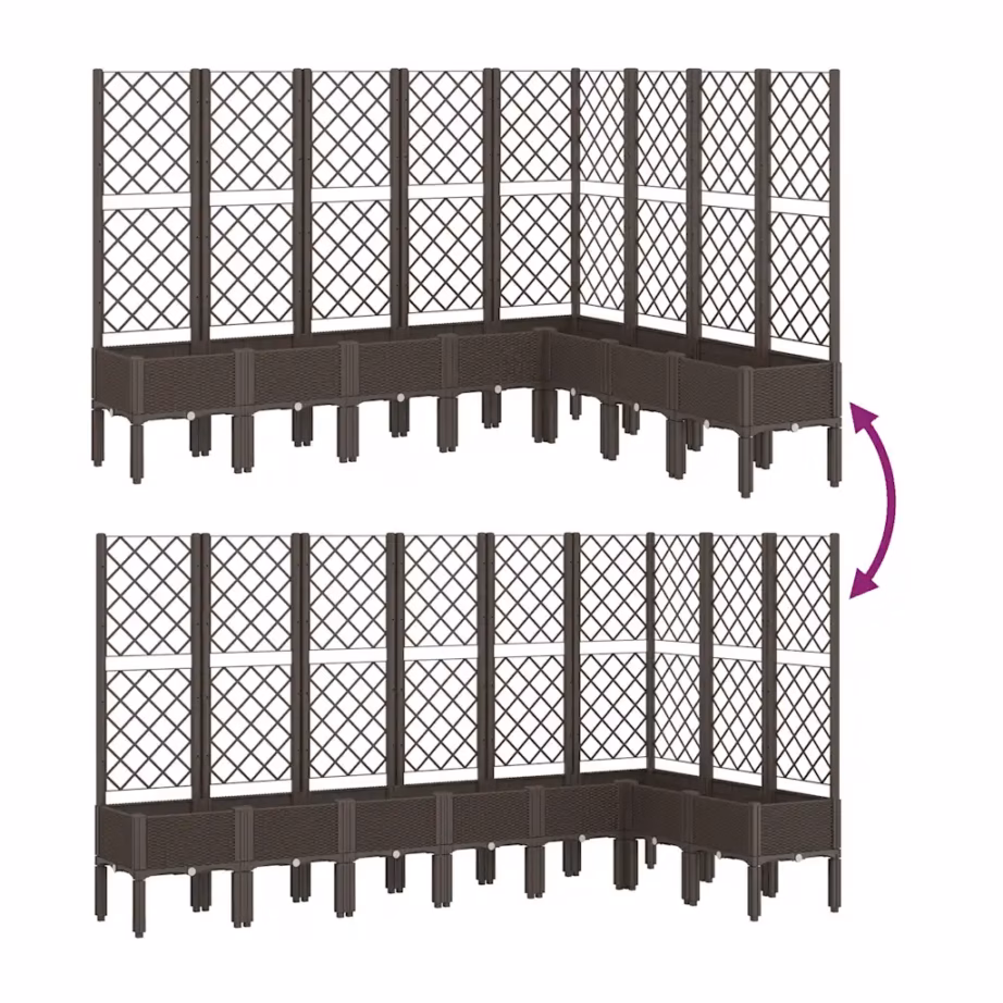 Võrega aiataimekast, pruun PP, 200 x 160 x 142 cm – 6