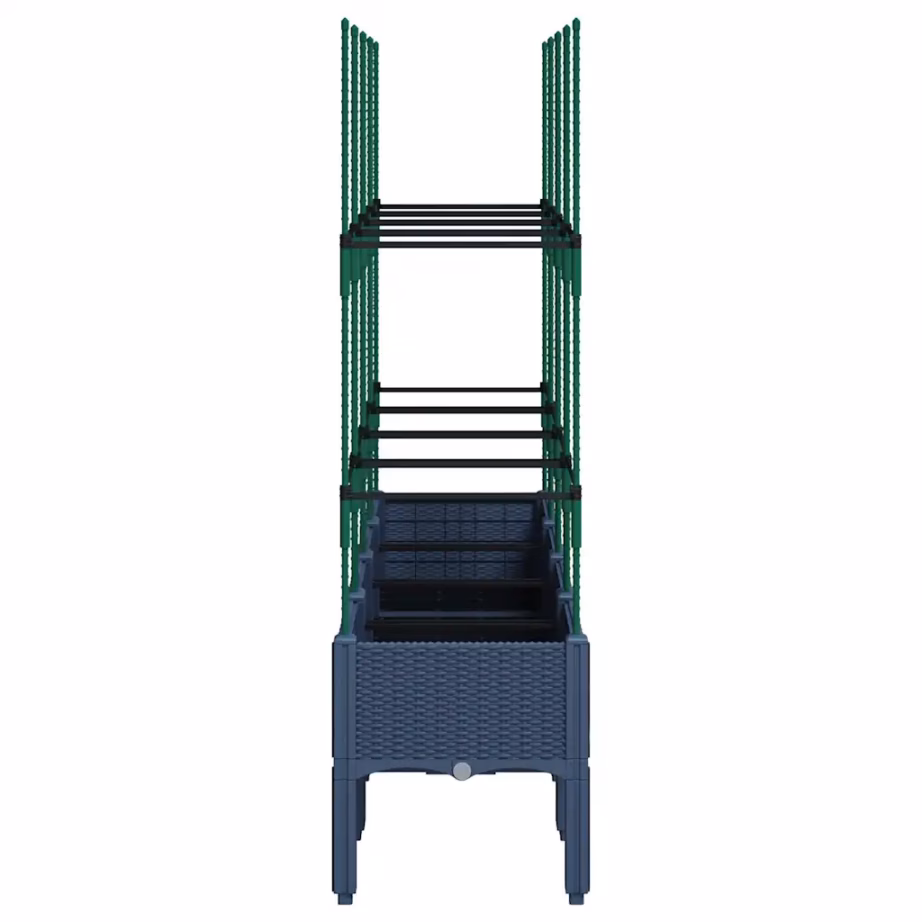 Võrega kõrgendatud taimekast, sinakashall PP, 160 x 40 x 142,5 cm – 4