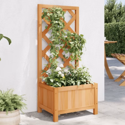 Pruun nulupuidust võrega taimekast, 40 x 30 x 90 cm