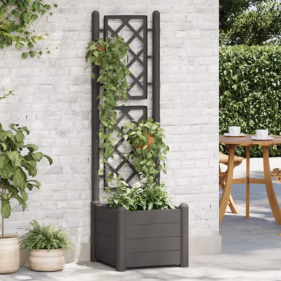 Võrega taimekast 30 l, antratsiithall PP, 43 x 43 x 142 cm