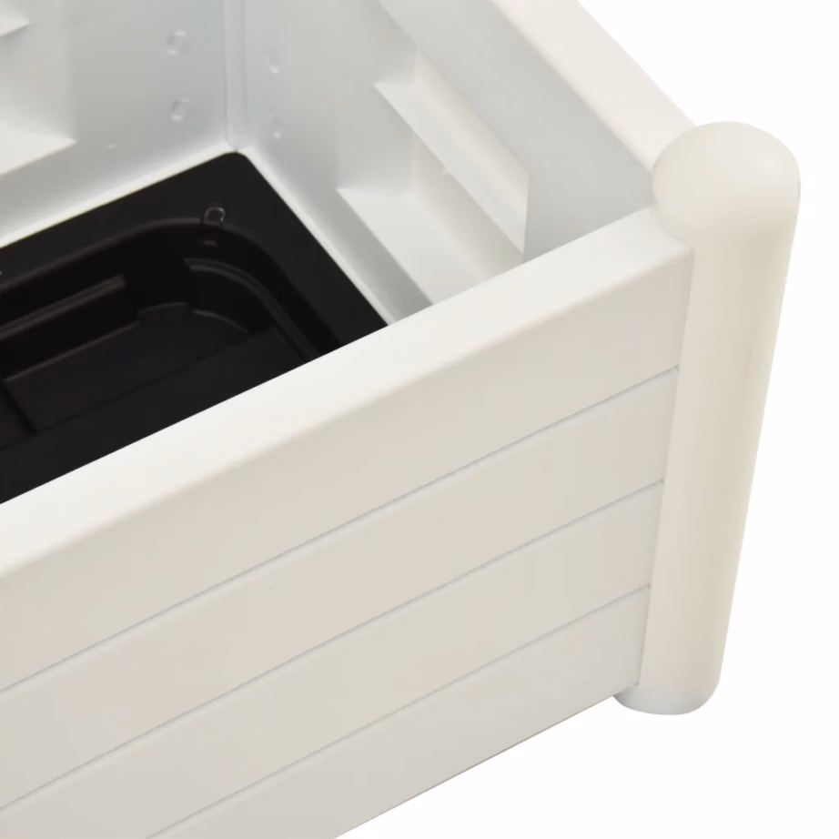 Võrega taimekast, 30 l, valge PP-plast, 43 x 43 x 142 cm – 6