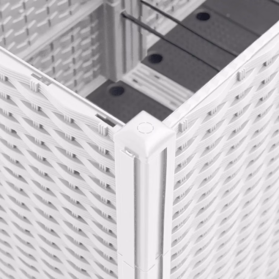 6-osaline võrega aia taimekast rotangi välimusega, valge PP, 160 x 120 x 140 cm – 8