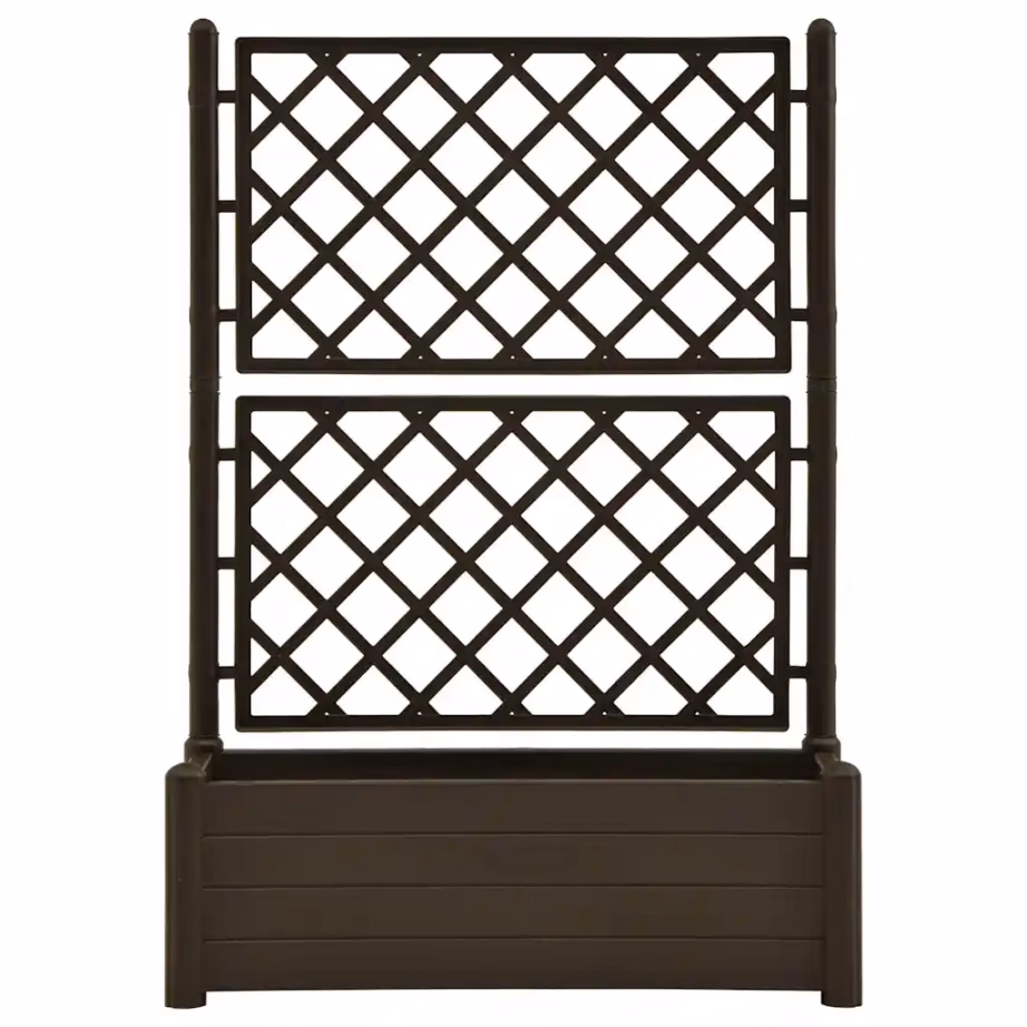 Võrega taimekast 90 l, helepruun PP, 100 x 43 x 142 cm – 4