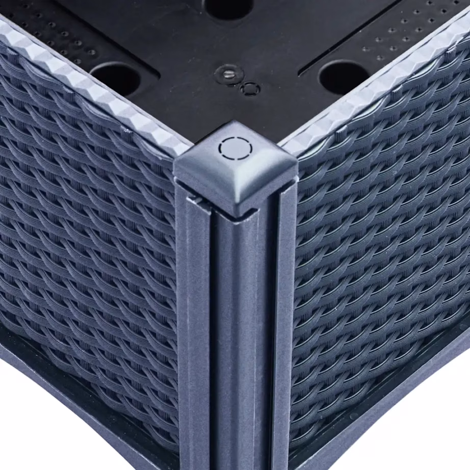 Võrega tõstetud taimekast aeda, sinakashall PP, 160 x 40 x 142 cm – 6