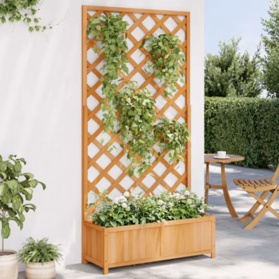 Võrega nulupuust taimekast, pruun, 90 x 35 x 180 cm