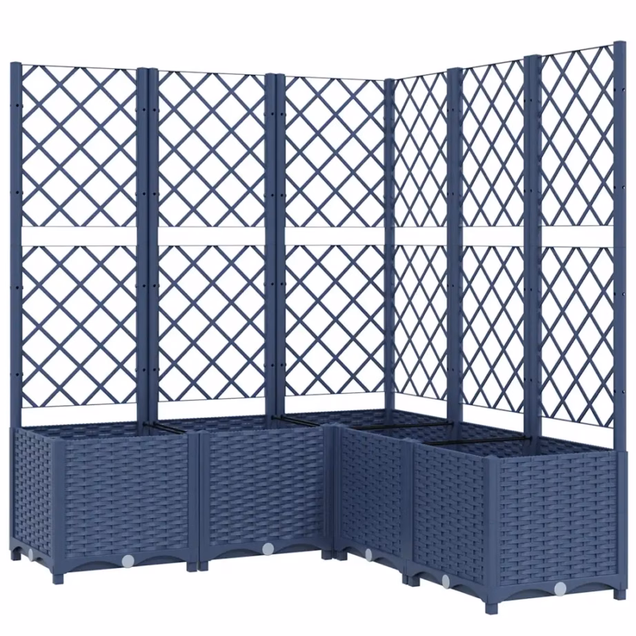 Võrega taimekast ronitaimedele, sinakashall PP, 120 x 120 x 136 cm – 2