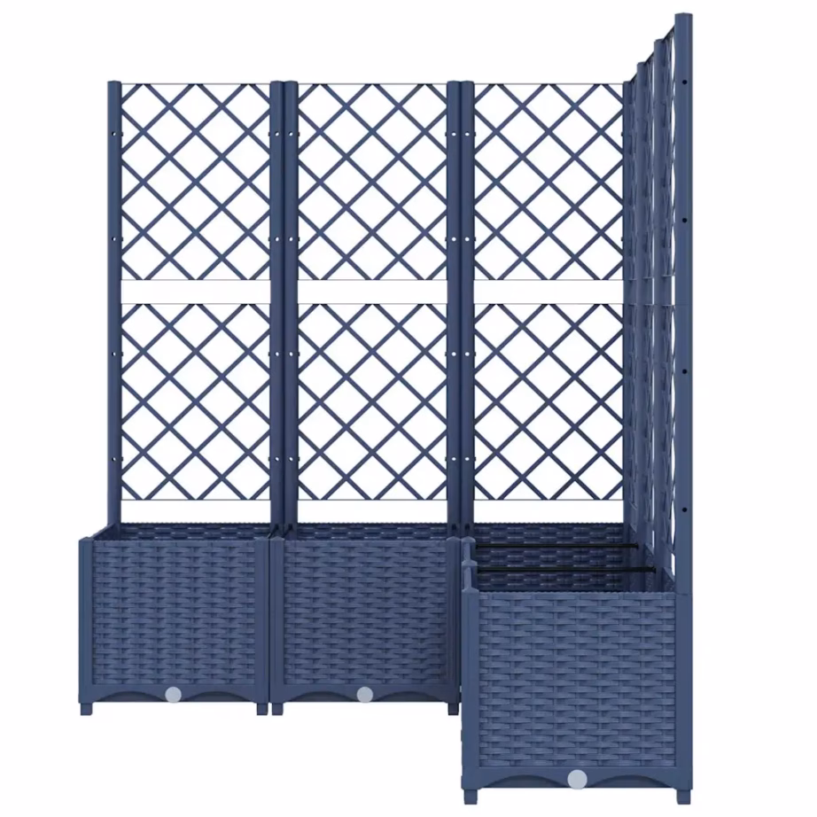 Võrega taimekast ronitaimedele, sinakashall PP, 120 x 120 x 136 cm – 4