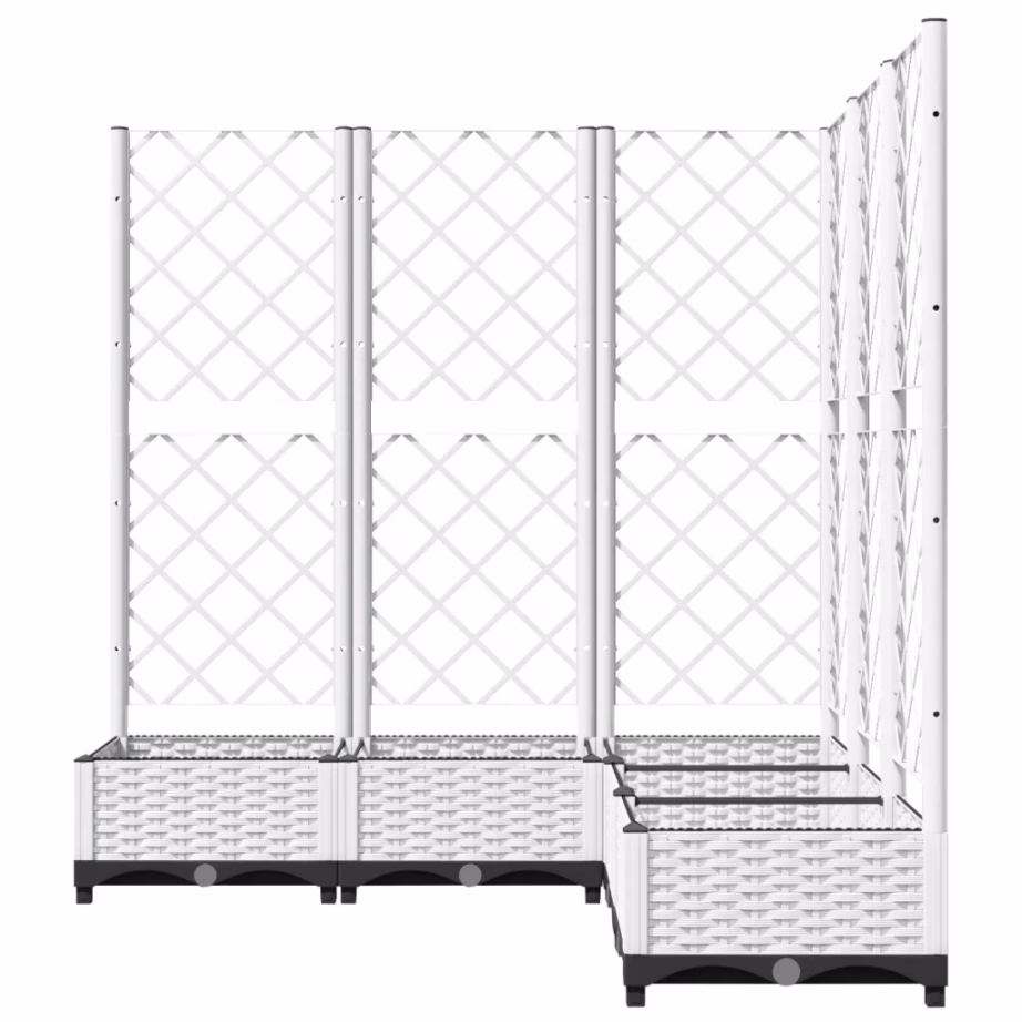 Võrega taimekast ronitaimedele, valge PP-plast, 120 x 120 x 121,5 cm – 5