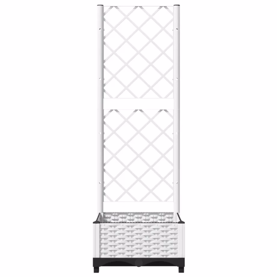 Võrega taimekast ronitaimedele, valge PP, 40 x 40 x 121,5 cm – 4