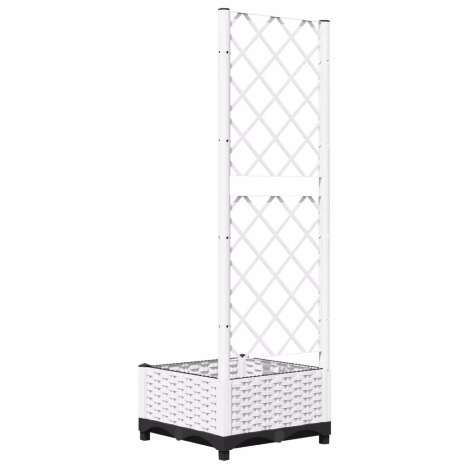 Võrega taimekast ronitaimedele, valge PP, 40 x 40 x 121,5 cm – 6