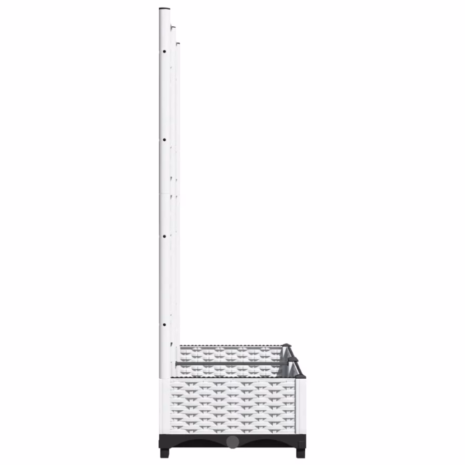 Võrega taimekast aeda, rõdule ja terrassile, valge PP, 80 x 40 x 121,5 cm – 5