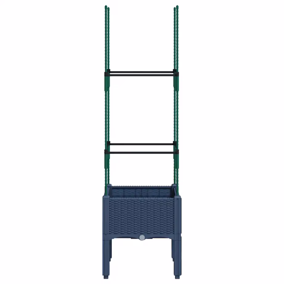 Võrega kõrgendatud taimekast rotangimustriga, sinakashall, 40 x 40 x 142,5 cm, PP – 4