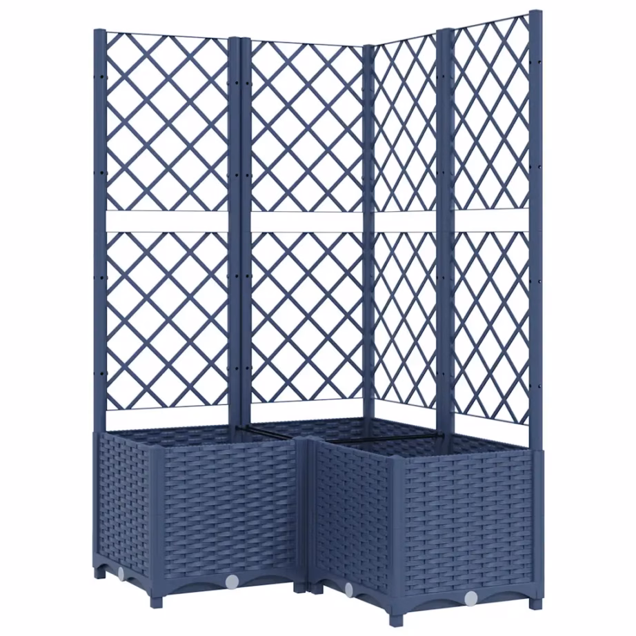 Võrega taimekast ronitaimedele, sinakashall PP, 80 x 80 x 136 cm – 2