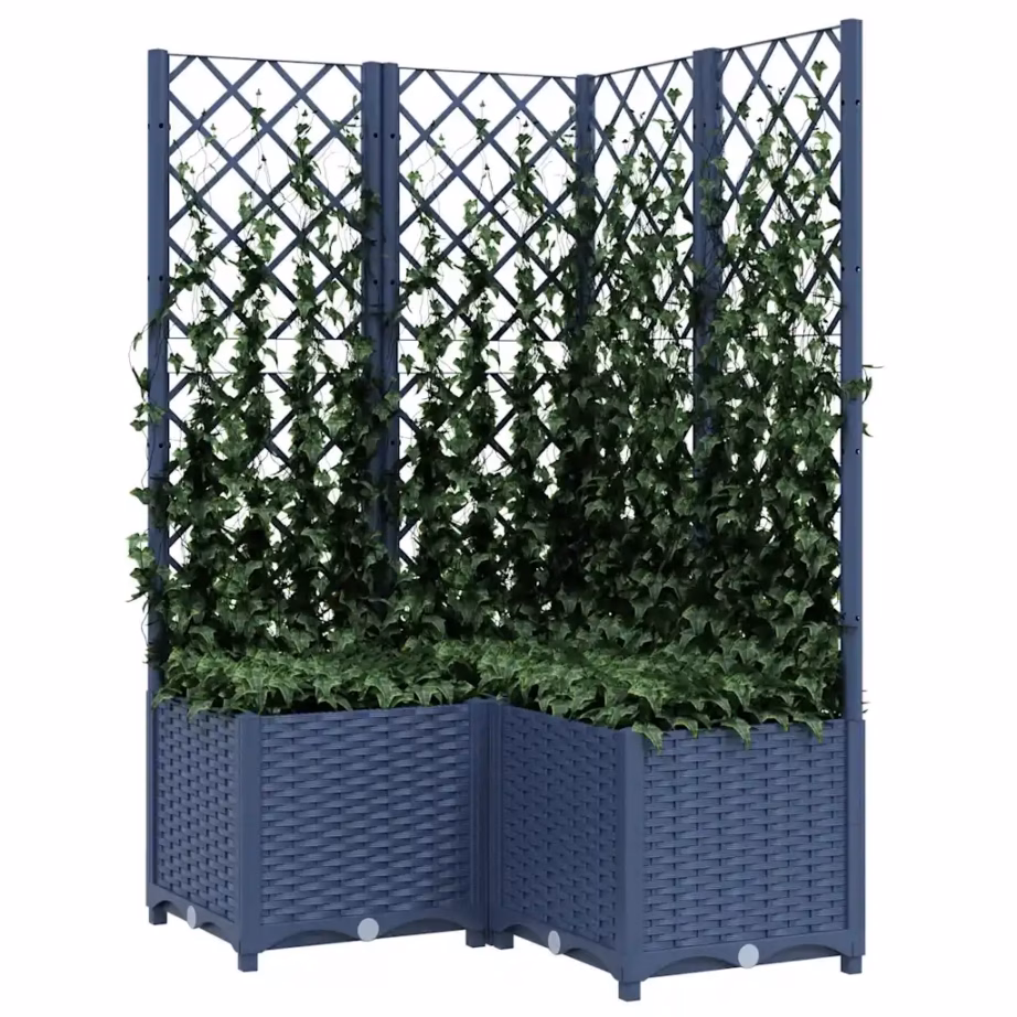 Võrega taimekast ronitaimedele, sinakashall PP, 80 x 80 x 136 cm – 3