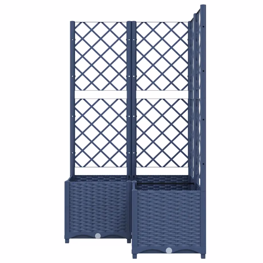 Võrega taimekast ronitaimedele, sinakashall PP, 80 x 80 x 136 cm – 4