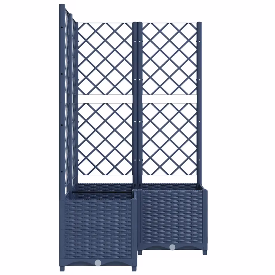 Võrega taimekast ronitaimedele, sinakashall PP, 80 x 80 x 136 cm – 5