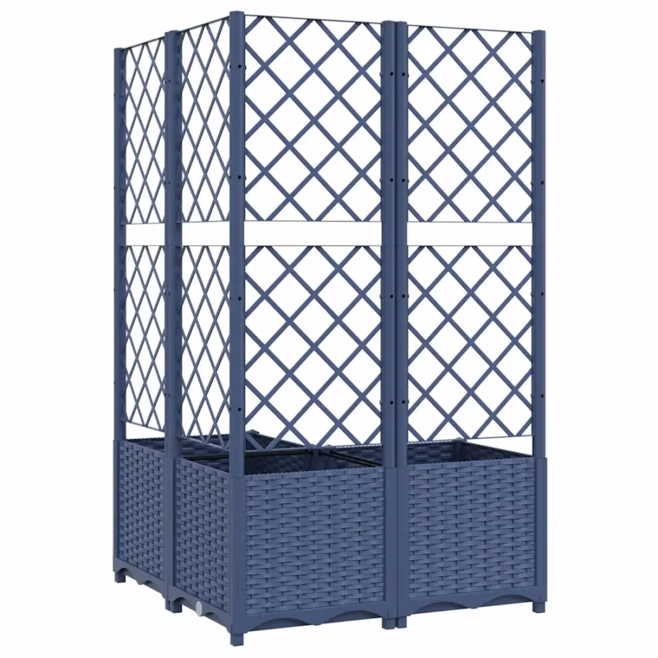 Võrega taimekast ronitaimedele, sinakashall PP, 80 x 80 x 136 cm – 6